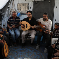 MIDEAST-GAZA CITY-DISPLACED PEOPLE-MAKESHIFT MUSIC SCHOOL