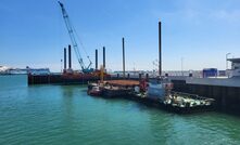  Red7Marine is installing the piles to create wave screen at the Port of Dover