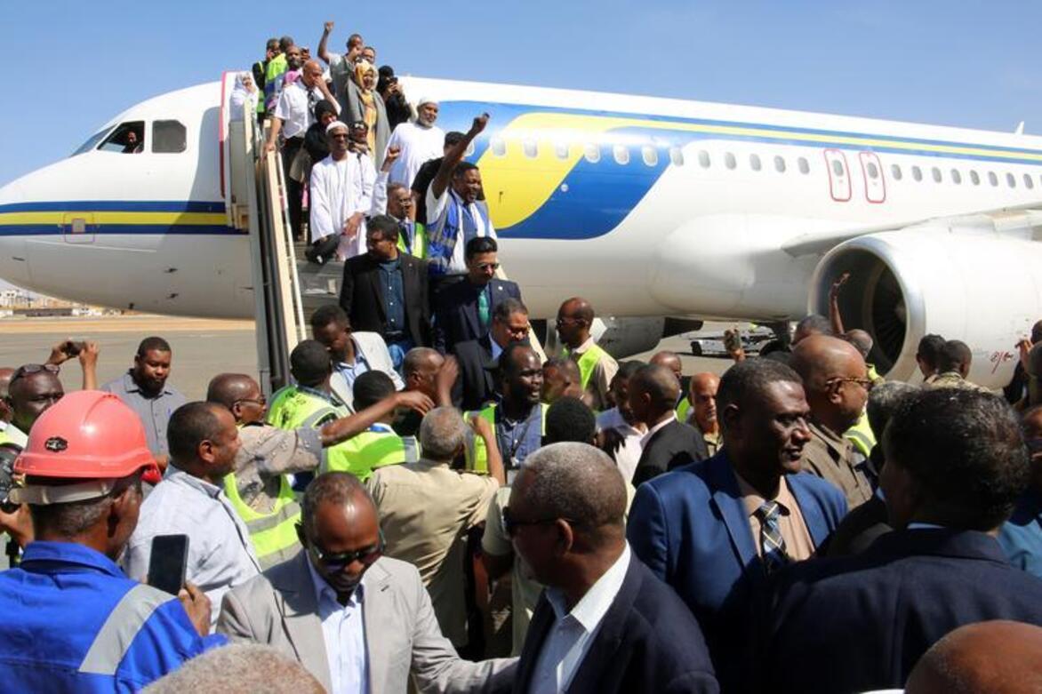 First flight home -- Khartoum's wounded airport welcomes back the sky