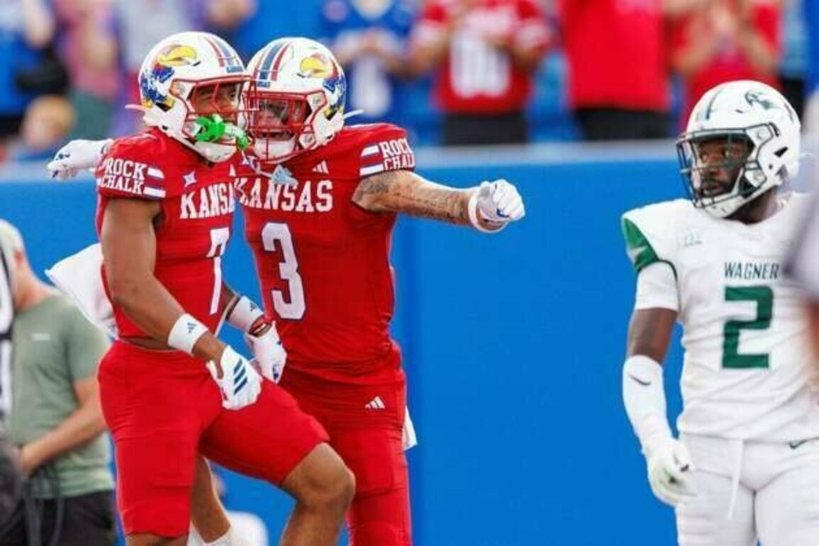 Jalon Daniels throws four TD's as Kansas routs FCS foe Wagner