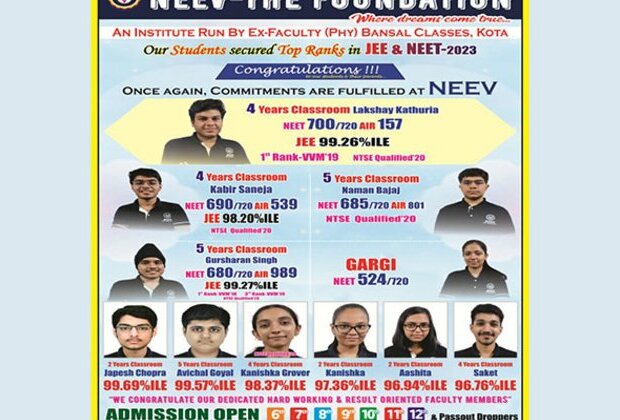 Neev the Foundation Secured Top Positions in JEE  NEET 2023: A Testament to Commitment and Hard Work