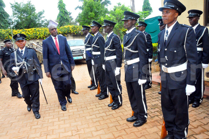  he hief ustice art atureebe inspects the guard of honour during the pen ay of ndustrial ourt 