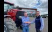 Agrimac’s dealer principal Hugh McEachern and O’Connors’ chief executive officer Gareth Webb. Picture courtesy O’Connors. 