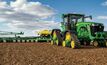  John Deere's latest tractors, the 8 series, include a fixed frame, four-tracked model. Image courtesy John Deere.