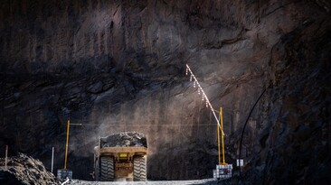 Great Fingall ore in a truck on the decline.