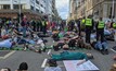 Protestors holding a 'die-in' in Perth's CBD. ENB/Mark Tilly