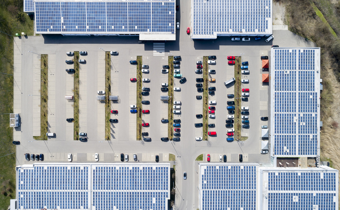 Solar panels on a shopping centre | Credit: iStock