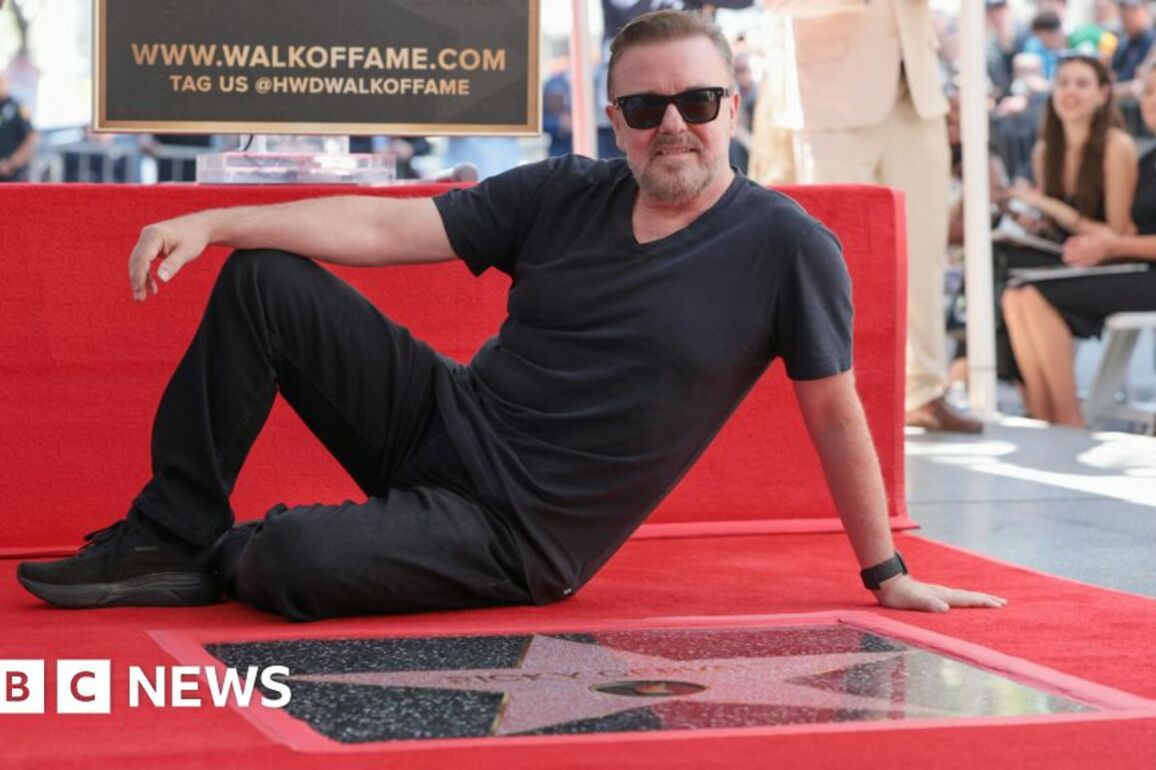 Watch- Ricky Gervais gets a star on Hollywood Walk of Fame