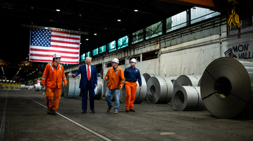 US president Donald Trump visits an US Steel plant in Pennsylvania on May 30, 2025.