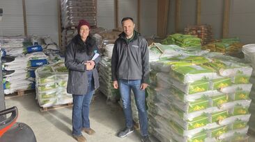 Nuffield Scholar Nicole Logg, pictured with Julian Cabrol from EuroPhyto - a family-owned supplement business in Rodez, southern France - as part of her Nuffield Scholarship travels in 2023.