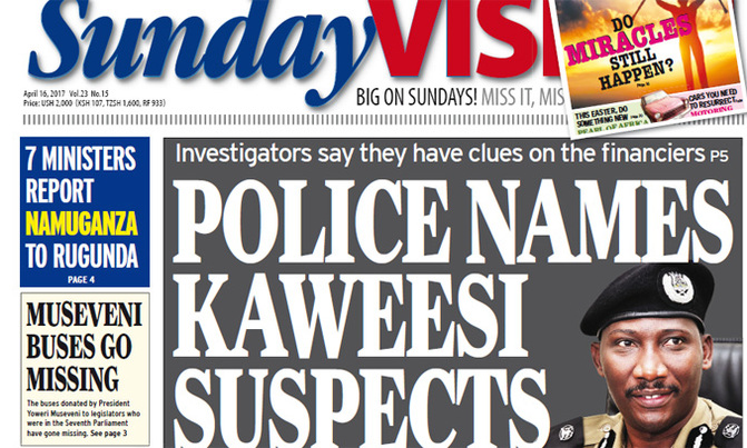 In Sunday Vision: Kaweesi murder suspects named In Sunday Vision: Kaweesi murder suspects named