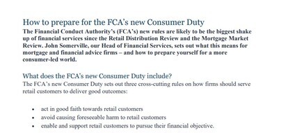 Are you ready for the FCA's new Consumer Duty?
