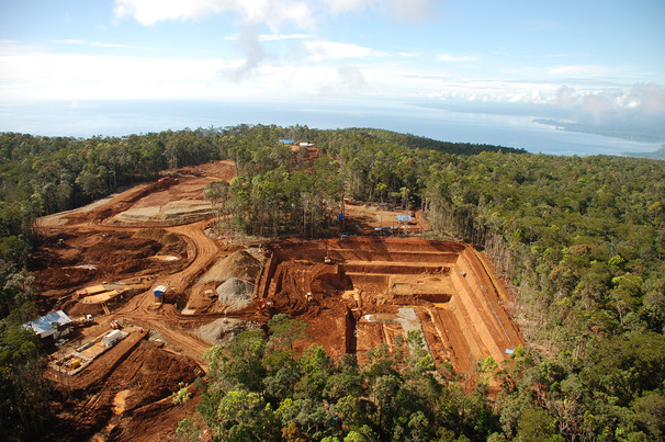 Test pit at Eramet's Weda bay nickel mine in Indonesia