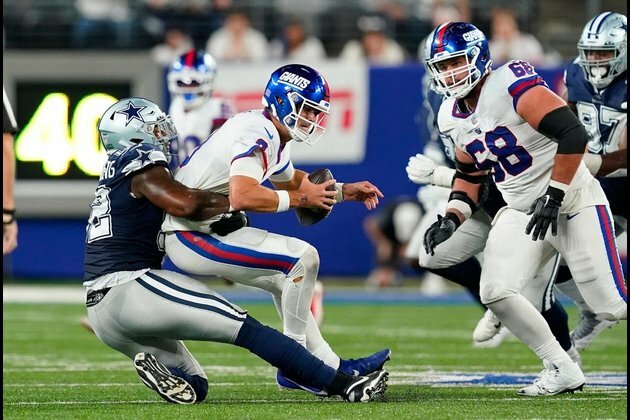 Giants without OT Evan Neal, other key linemen at Dallas