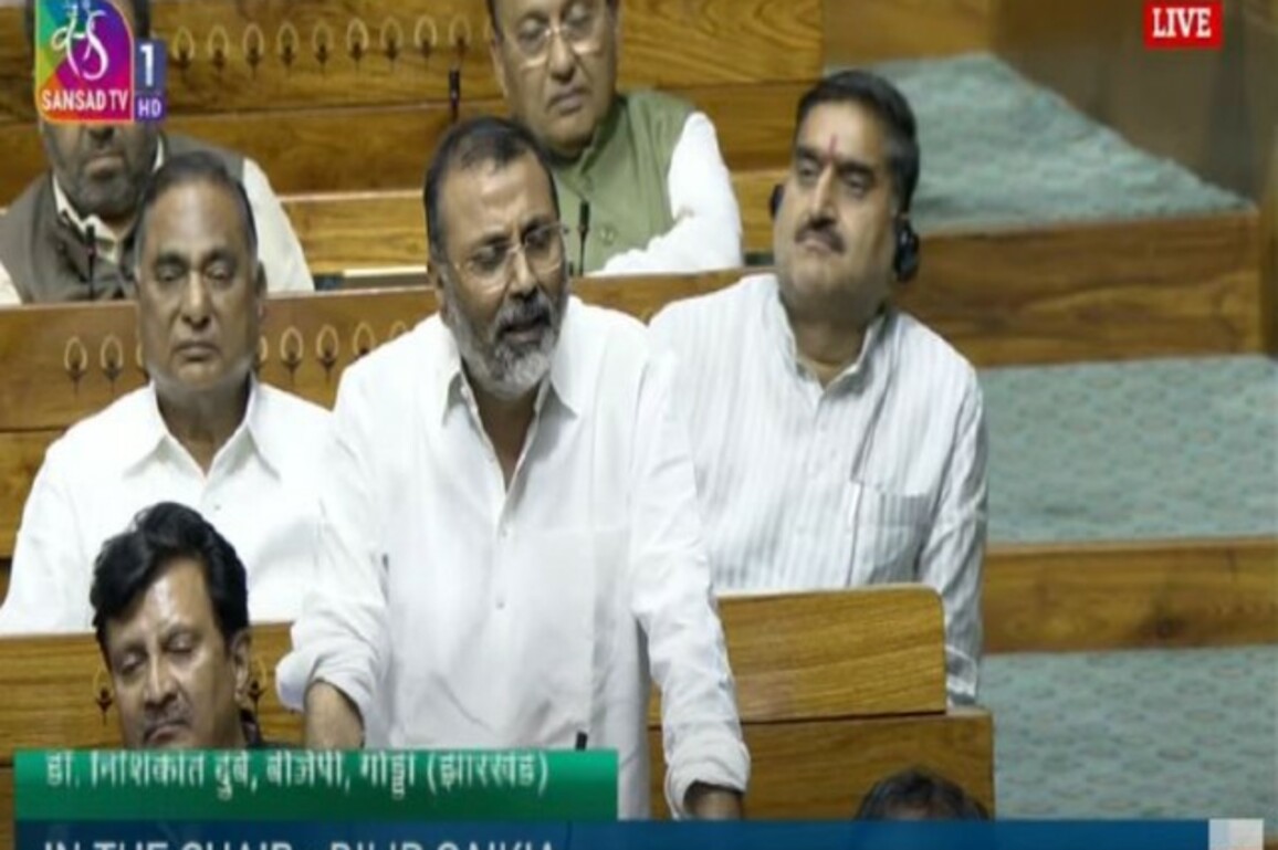"Eliminating every terrorist, making PoK part of India is our resolve: BJP's Nishikant Dubey in LS