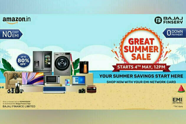 Amazon Great Summer Sale - Exclusive No Cost EMI Offers on Bajaj Finserv EMI Network Card