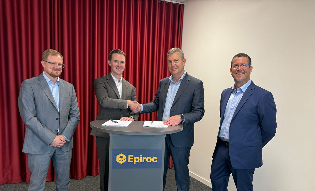 Pictured (left to right): Floris Timmers, Epiroc; Martin Hjerpe, Epiroc; Joe Purcell, Mincon; Tom Purcell, Mincon