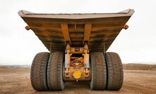 The Michelin XDR3 tyres fitted to a haul truck.