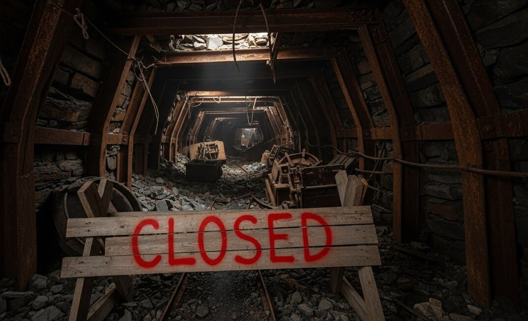 Mineradora falida paralisada falência fechada