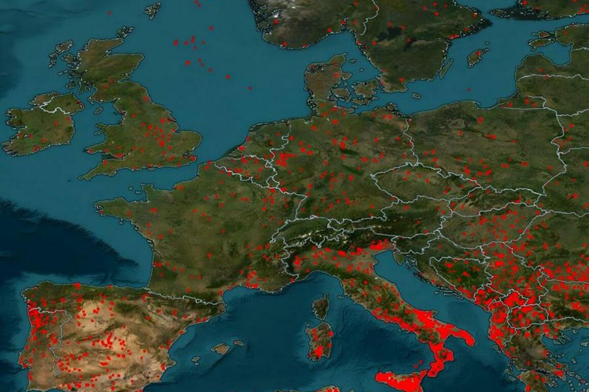 Extreme heat fuels 1,339 wildfires across EU