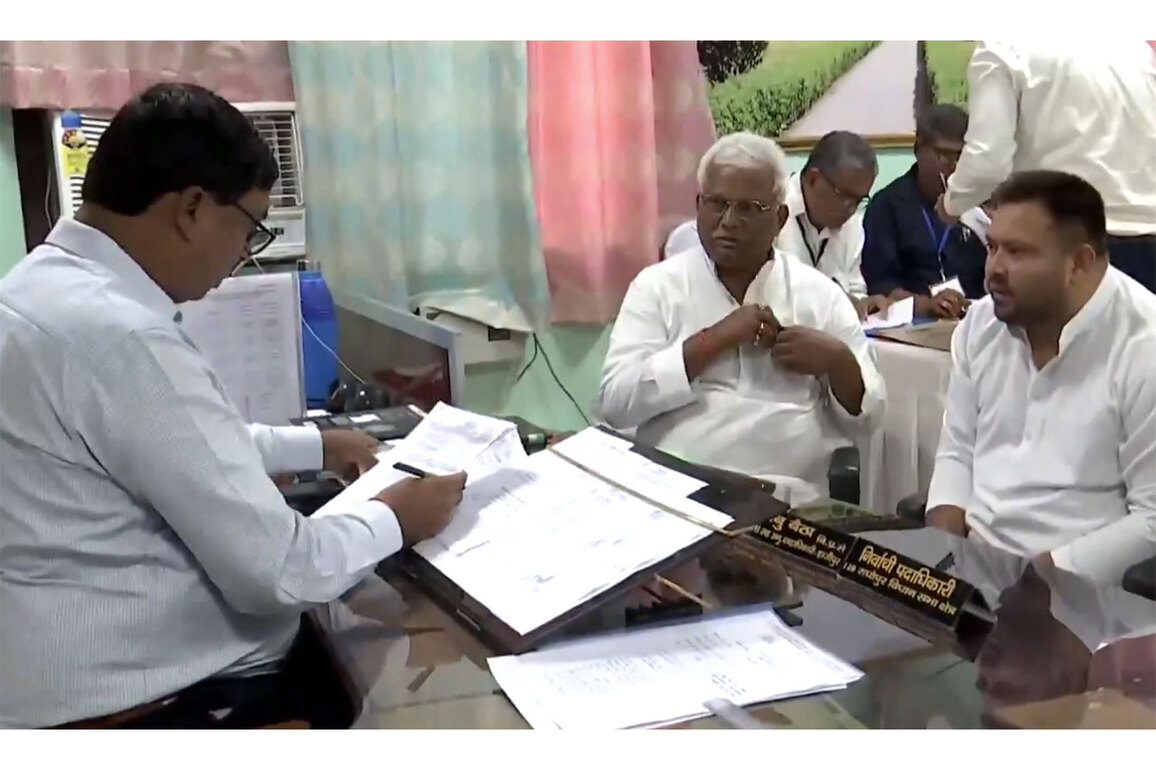 Bihar elections: RJD leader Tejashwi Yadav files nomination from Raghopur