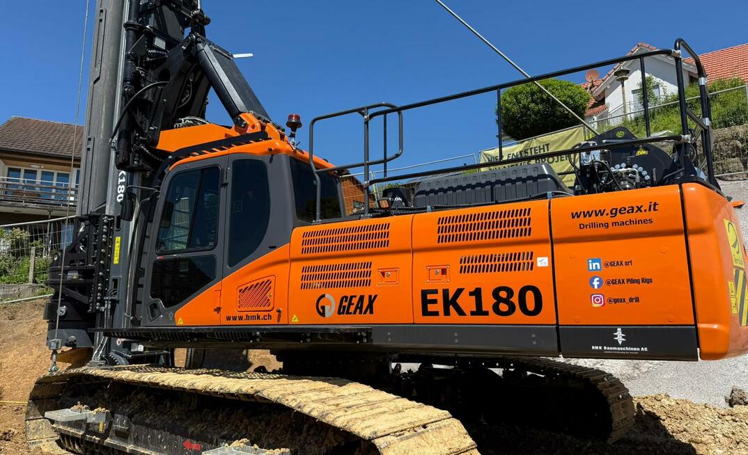 The EK180, Geax’s largest drilling rig to date, made its public debut during bauma 2025
