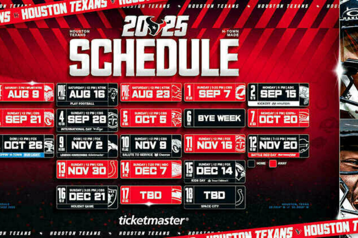 By the Numbers: Houston Texans 2025 Schedule Release