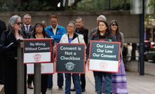 Xatśūll First Nation protests the Mount Polley expansion.