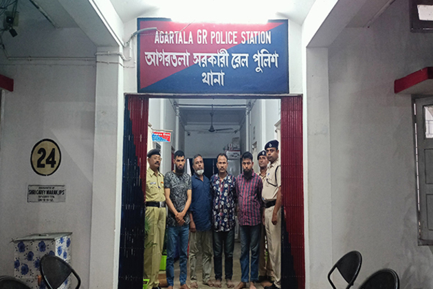 Four Bangladeshi nationals detained at Agartala Railway Station for illegally entering India