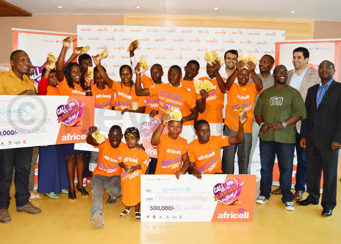  inners from different parts of the country pose for photo at fricell head office shortly after winning sh500000 each hoto by hamim aad