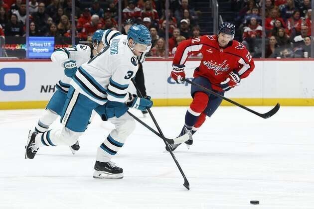 Three-goal second period powers Sharks past Capitals