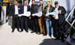 The handover of the Liebherr rigs’ keys to Terras Spezialtiefbau at bauma