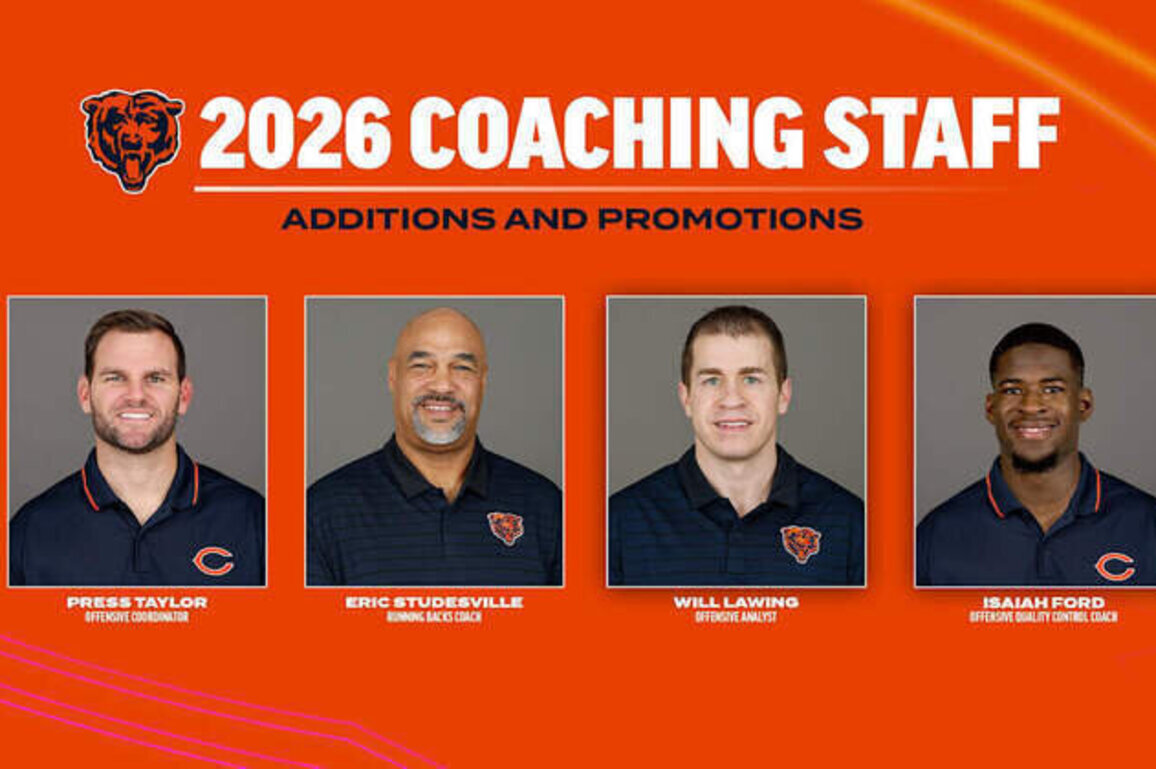 Chicago Bears announce coaching staff additions and promotion
