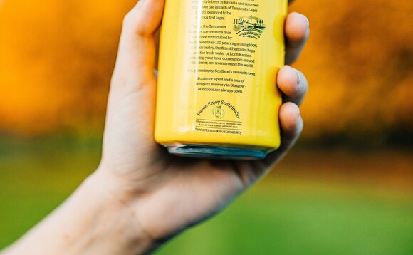 'Please Enjoy Sustainably' will be printed in an eye-catching position on Tennents cans to encourage recycling | Credit:Tennents