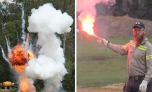 Reserve manager Andrew Campbell showing the power of explosives.