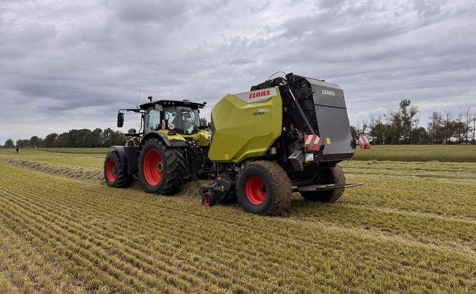 Claas now offer a new flagship CEREX 700 RC round baler range. which two models operating twin endless HD belts claimed to offer consistent bales with less belt losses in chopped crops. Claas now offer a new flagship CEREX 700 RC round baler range. which two models operating twin endless HD belts claimed to offer consistent bales with less belt losses in chopped crops.