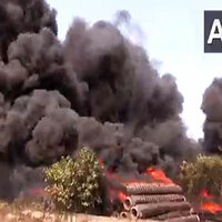 Odisha: Massive fire erupts at pipe stockyard in Paradip