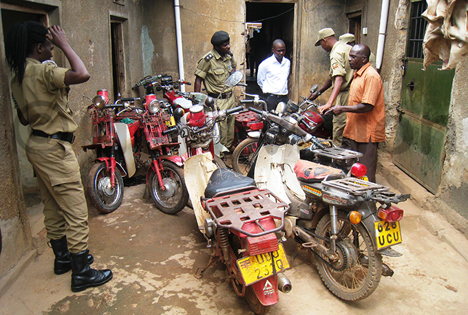 otorcycles recovered by olice from ibuukas home in utambala hoto by imon sekidde