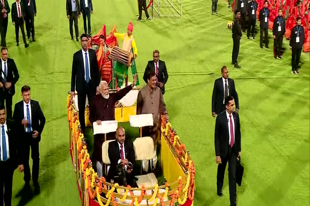 Assam: PM Modi holds roadshow in Guwahati ahead of his participation in 'Bagurumba Dwhou 2026',