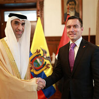 On behalf of UAE's President, Thani Al Zeyoudi attends inauguration of President of Ecuador for new term