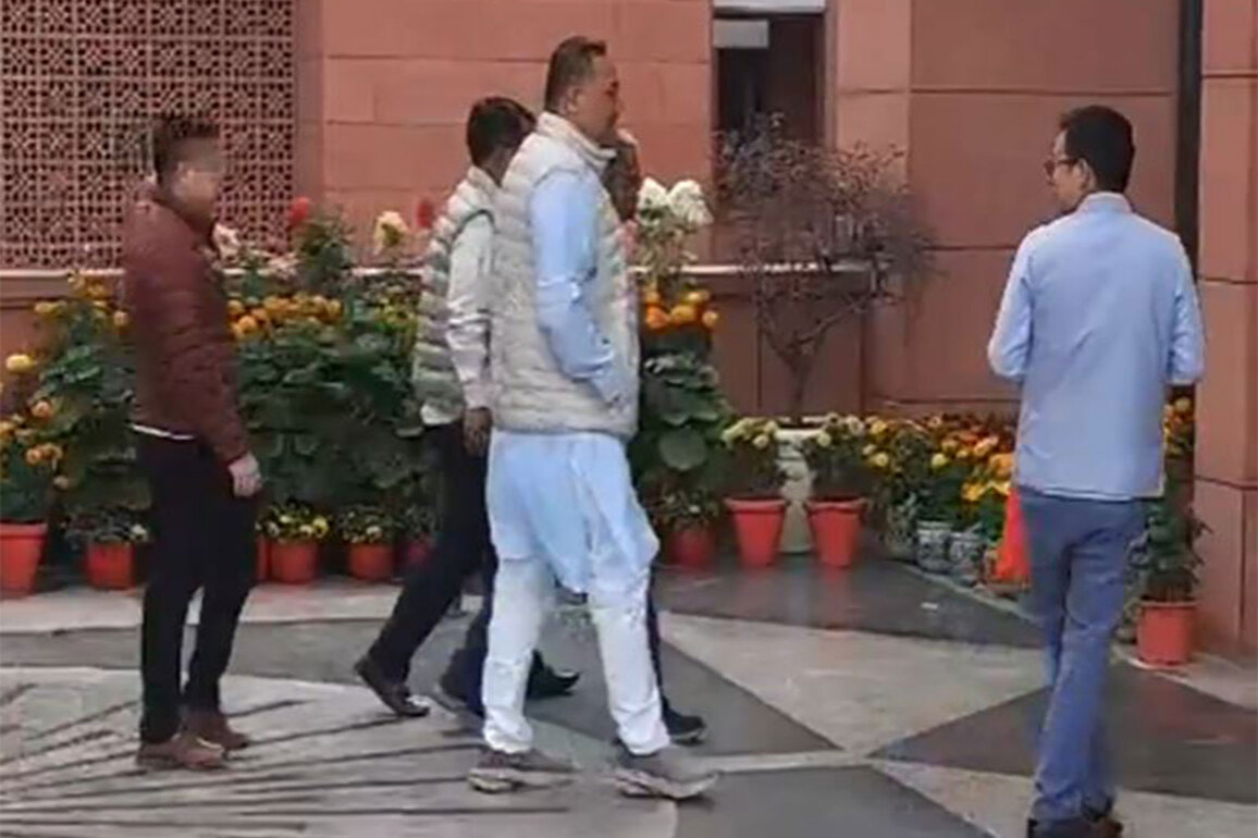 BJP MLAs from Manipur arrive at party headquarters in Delhi for Legislative Party meeting