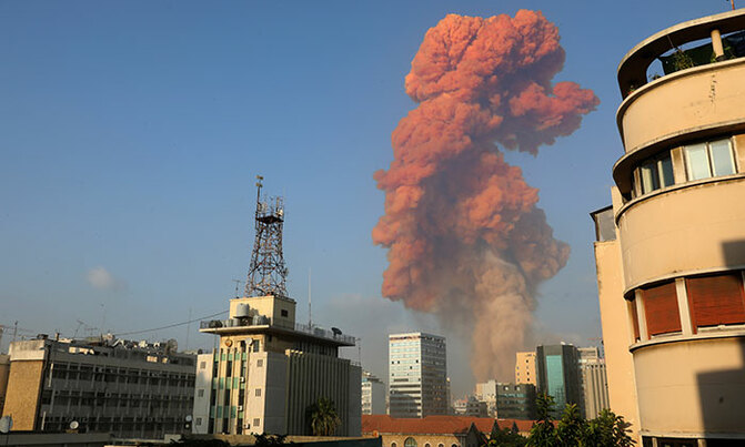 Two explosions rock Beirut, dozens wounded Two explosions rock Beirut, dozens wounded