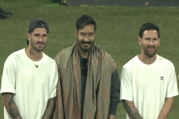 Ajay Devgn meets footballers Lionel Messi, Luis Suarez, Rodrigo De Paul in Mumbai