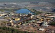  An aerial view of the Ranger Mine showing the processing facilities in the foreground and the stockpiles in the background