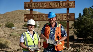 Andreas Steckenborn, COO, and Kelly Malcolm, CEO, at Borealis mine site.