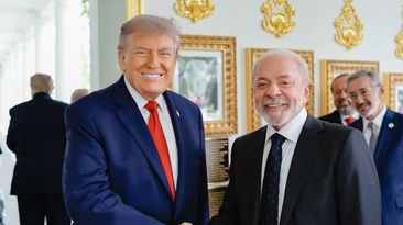 Presidentes Donald Trump, dos EUA, e Lula, do Brasil, na Casa Branca