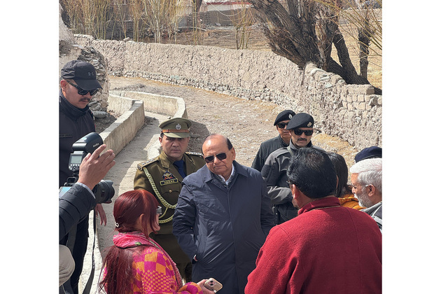 L-G Vinai Kumar Saxena inspects water conservation and development projects in Ladakh