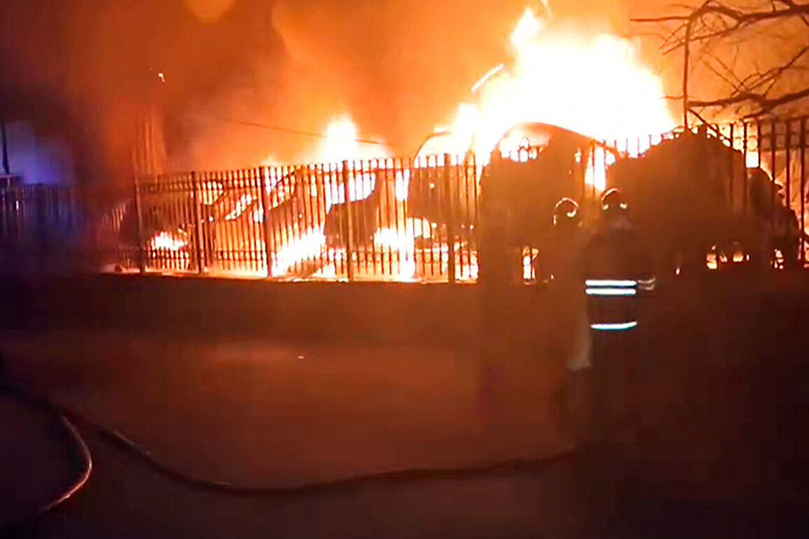 Delhi: One man found charred after bus catches fire in Vikas Puri