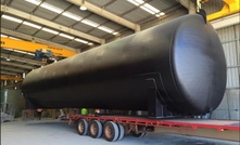 Buru's 1250bbl storage tank under construction.