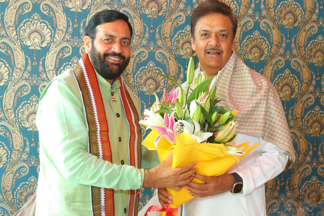 Haryana CM Nayab Singh Saini meets state co-incharge Surendra Singh Nagar